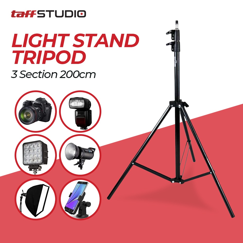 Portable Lighting Stand Tripod 200cm for Studio Lightning - SN303 - Black