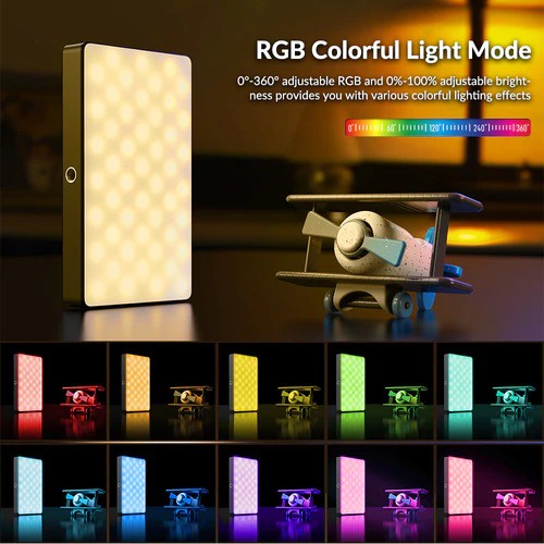 APEXEL Lampu Kamera Mini RGB LED Light Photo Video Dimmable 8W - APL-FL07 - Black