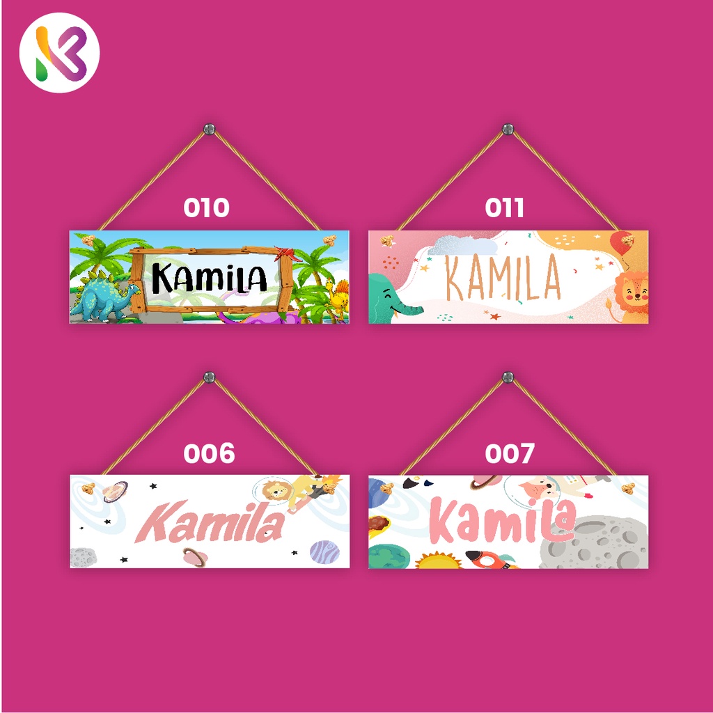 #40 Custom Nama bisa untuk souvenir, Ulang tahun Termurah Custom Nama Hiasan Dinding Poster Kayu Gantungan Tali Rami Dekorasi Kamar Anak 10x30