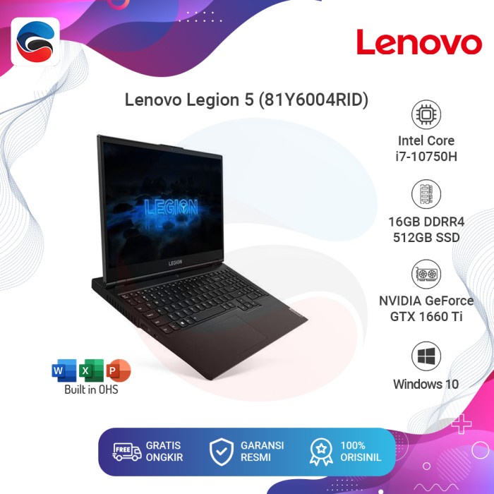 LENOVO Laptop Legion 5i IMH05H / Intel Core i7-10750H / 16GB / 512GB SSD [81Y6004RID]