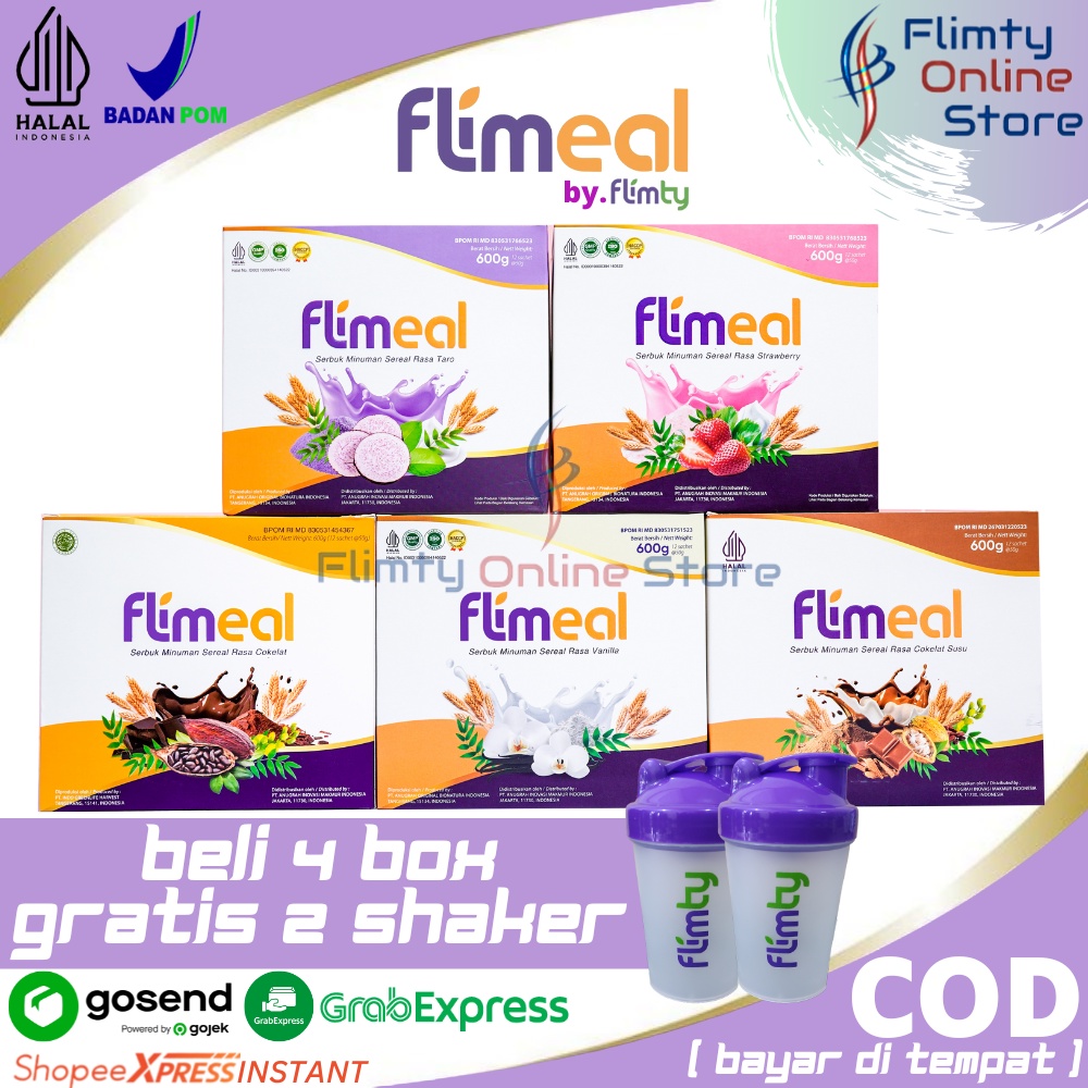 

4 Box FLIMEAL Meal Replacement by Flimty Minuman Pengganti Sarapan/Makan Original