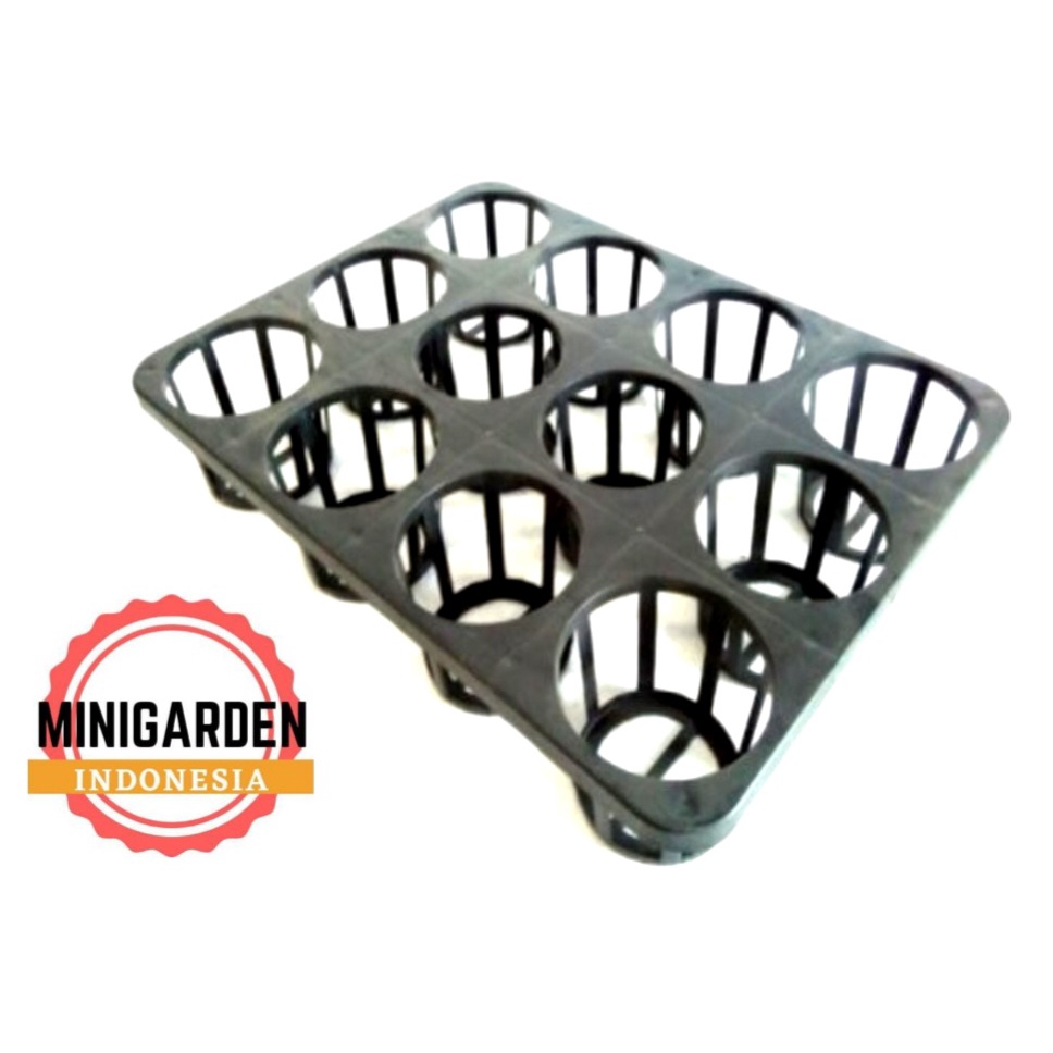 TRAY SEMAI ANGGREK POT TRAY 12 LUBANG wadah tempat flexible pot 12cm 3,5'' semai bibit benih tanaman