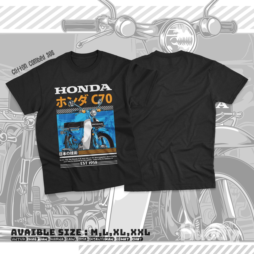 KAOS HONDA CLASSIC / C70 / T-SHIRT DISTRO PRIA WANITA /