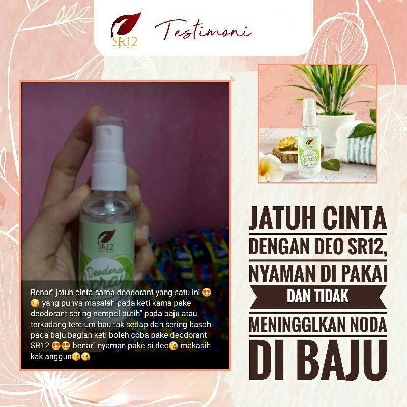 DEODORANT SPRAY SR12 / HILANGKAN BAU BADAN / BPOM / PENCERAH KETIAK / OBAT BAU BADAN AMPUH TERBAIK