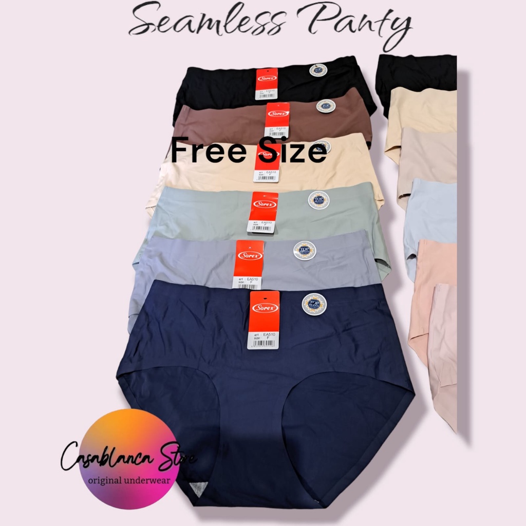 SEAMLESS PANTY SOREX EA 510 TANPA JAHITAN &amp; FREE SIZE SETARA XL &amp; XXL