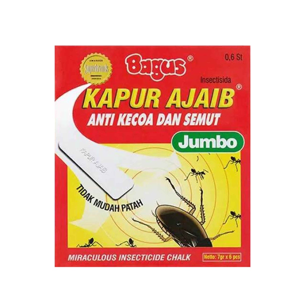 BAGUS KAPUR AJAIB ANTI KECOA &amp; SEMUT JUMBO 7gr X 6 pcs