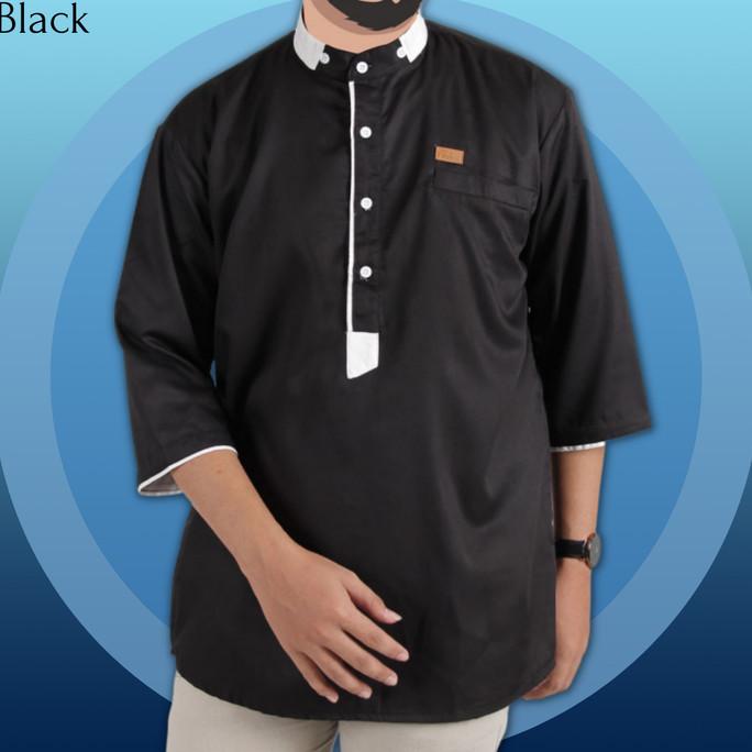 Baju Kemeja Koko Muslim Kurta Pakistan Pria Dewasa Jumbo Lengan 3/4