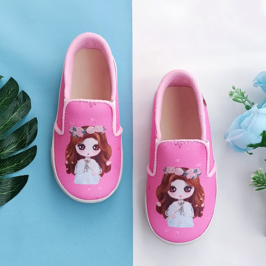 Sepatu anak perempuan karakter putri pink MURAH