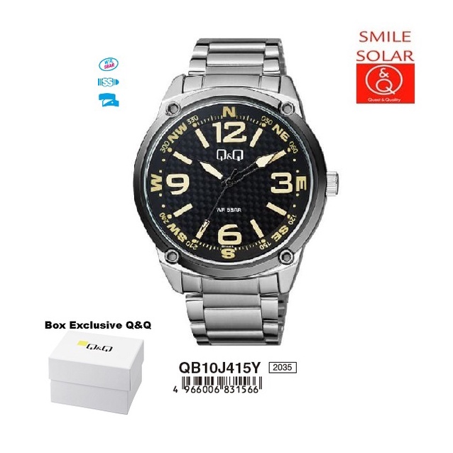 Jam Tangan Pria Casual Business Rantai Stainless Steel Analog Original Q&amp;Q QnQ QQ QB10 QB10J Series