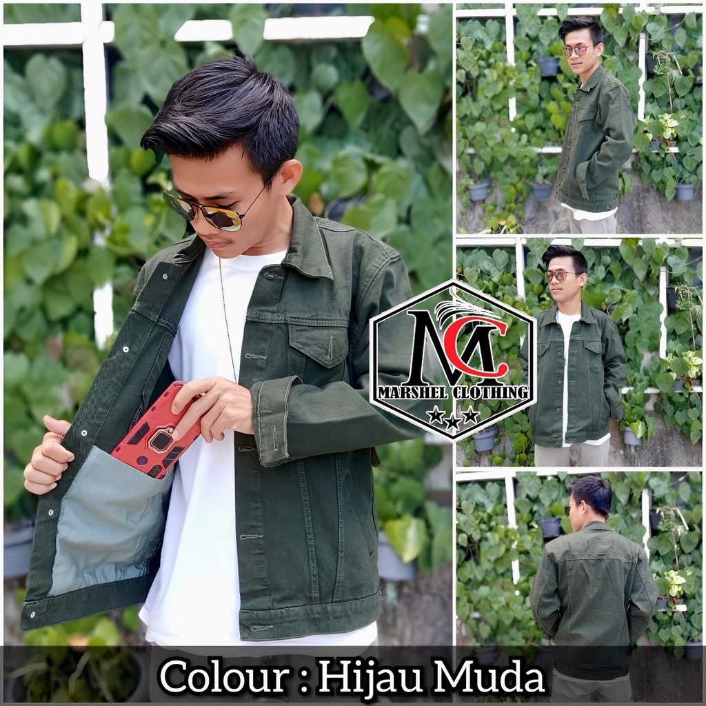 RCL - Jaket Jeans Warna Putih Maroon Pink Abu Hijau Mocca Kuning Biru Hitam Bioblits M.L.XL.XXL / Jaket Jeans Denim White Putih Pria Wanita Big Size Jumbo M.L.XL.XXL Bahan Jeans Tebal Gratis Ongkir Harga Termurah