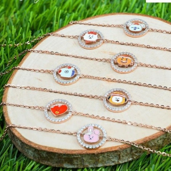 GELANG TANGAN EMAS BISA SERUT BT21 BTS RJ TATA COOKY KOYA CHIMMY MANG