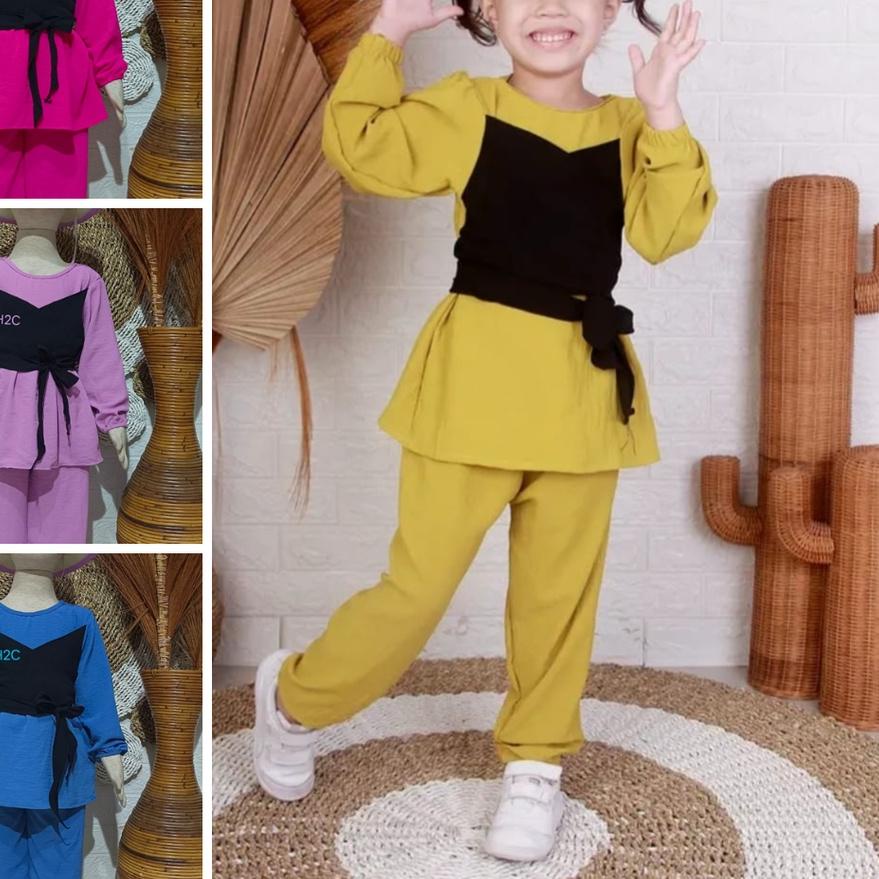 ♙ set kombinasi pita lesti // set anak motif pita kombinasi // set lestie pita // set lesti crinkle 