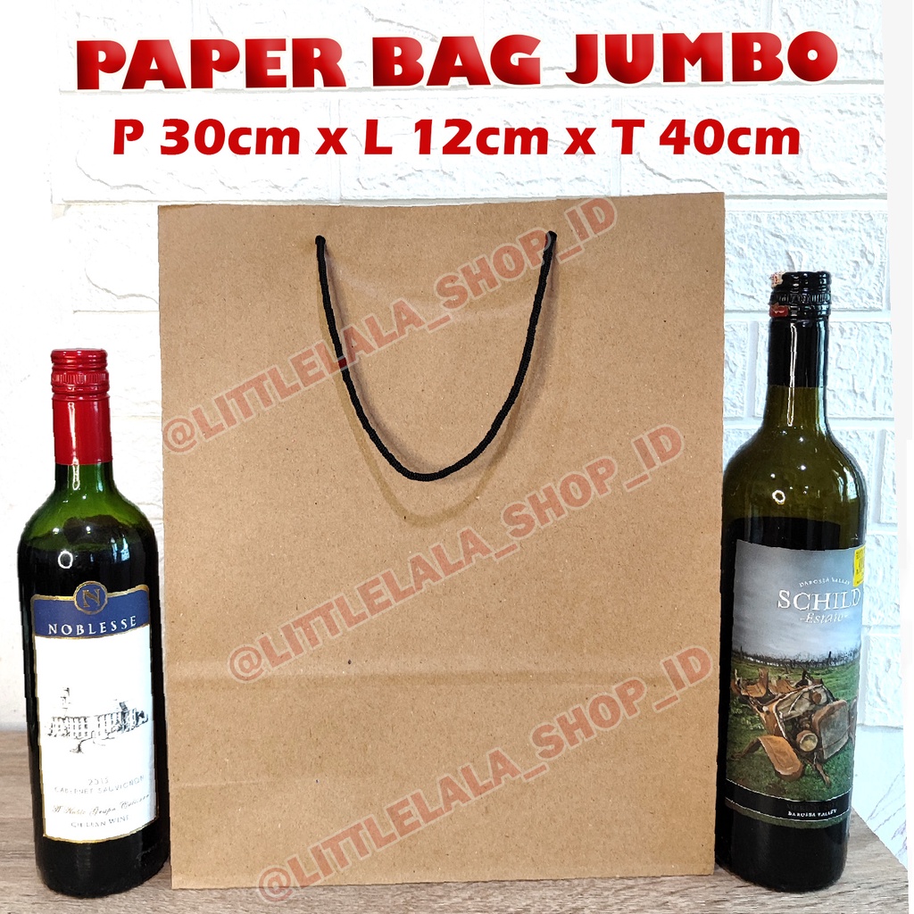 

Paper Bag Jumbo Coklat Polos Besar 40 x 12 x 30cm /paperbag buket bunga A3 super jumbo polos tebal/flower Bouquet paperbag buket bunga