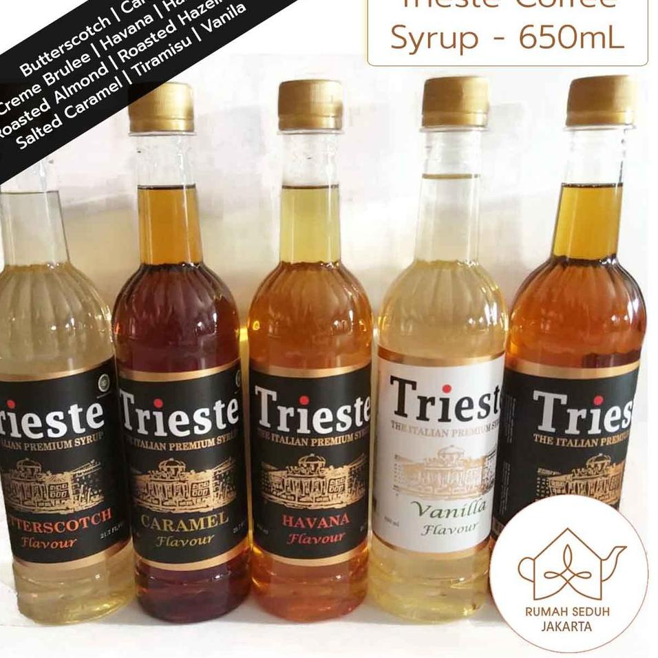 

PROMO Trieste Italian Syrup 650 mL - Coffee Syrup : Caramel, Vanila, Rum, Hazelnut, Irish Cream, Almond .,.,.,.,