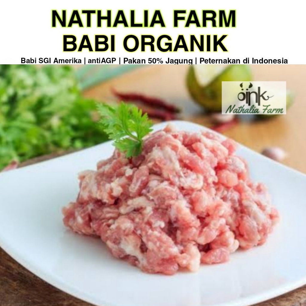 

babi organik SAMCAN GILING 500gr daging babi organik nathalia farm organic pork