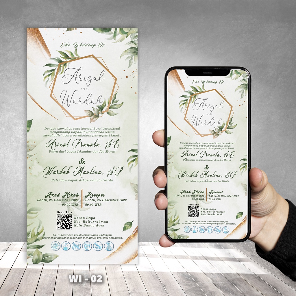 Undangan Digital Gambar JPG/JPEG / Undangan Statis Gambar Full Layar / Digital Wedding Invitation