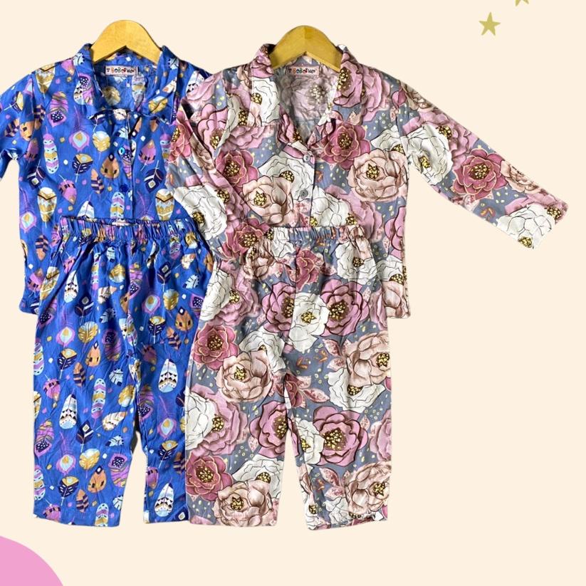 ♠ 1-4TH PIYAMA ANAK PEREMPUAN MASHA SETELAN ANAK PEREMPUAN ONE SET ANAK RAYON by BOBO KIDS ➴
