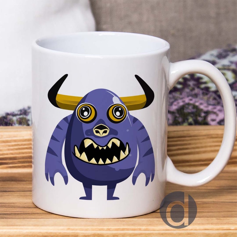 Mug  Gelas Kartun Monster Lucu Kerbau V8