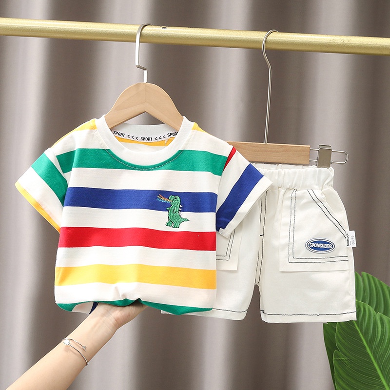 BOBOHO - SETELAN BAJU ANAK / SETELAN BAYI LAKI-LAKI LENGAN PENDEK IMPOR