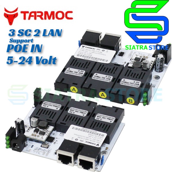 Tarmoc Media Converter 3 SC 2 LAN 10/100 Board 3 Port FO 2 Port Rj45 3FO 2LAN / 3 FO 2 LAN Board