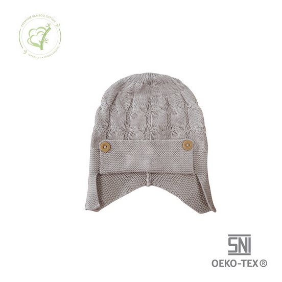 Bamboo and Bub Knit Hat Army - Topi Bambu Anak Bayi Aksesoris Cewe Cowo Lucu Kupluk Beanie Lembut Ba