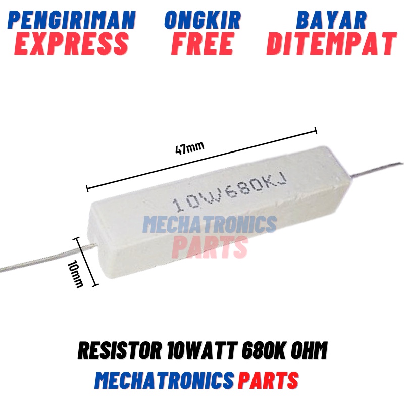 RESISTOR 10WATT 680K OHM