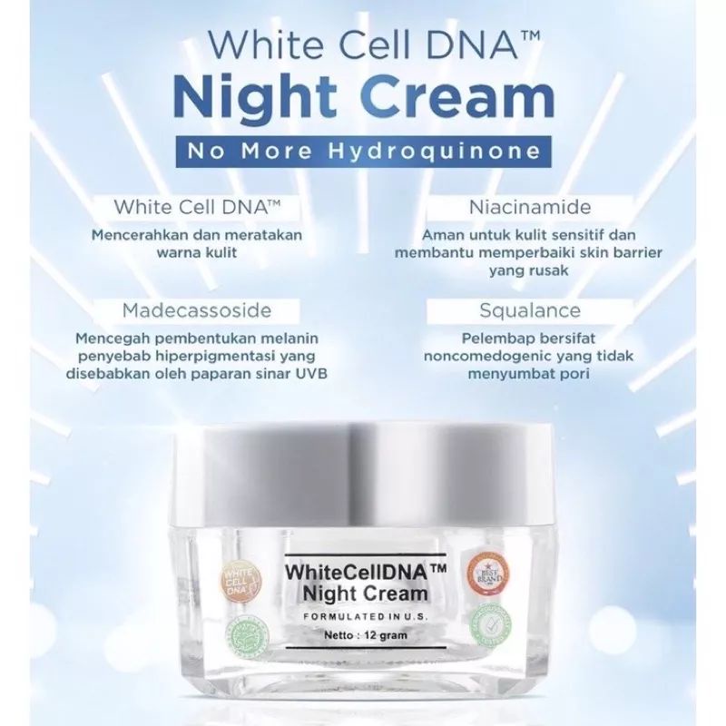 Night Cream WhiteCell DNA MS GLOW / Cream Malam White Cell Dna