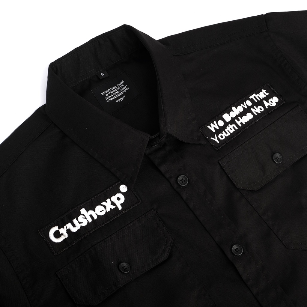 CRUSH EXP Kemeja Pendek Work Shirt KCP0573 BLACK
