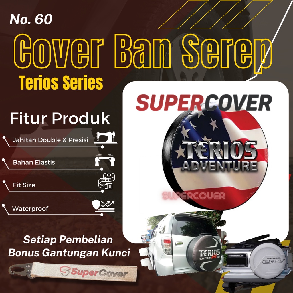 Sarung Ban Serep Daihatsu Terios Cover Ban Serep Kulit Sintetis Daihatsu Terios 60 Penutup Pelindung