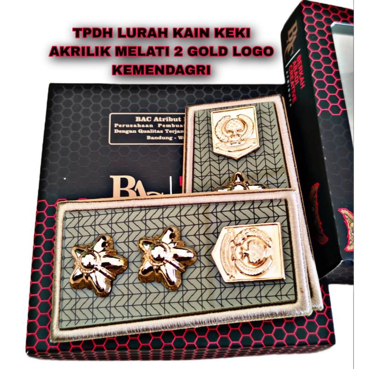 Pangkat pdh lurah baru kain keki Sesuai Permendagri logo beringin exclusive BAC Atribut