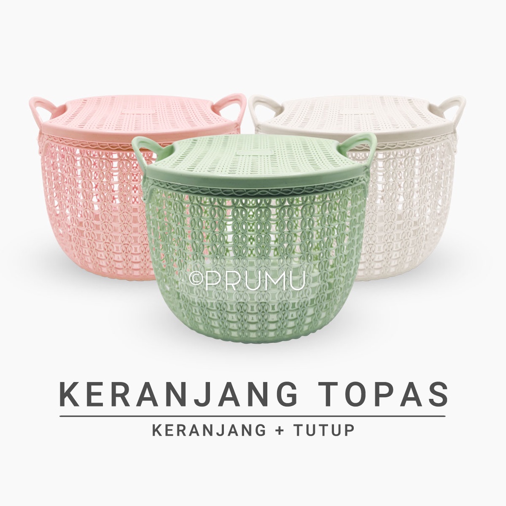 Keranjang Serbaguna - Keranjang Bulat - Keranjang Plastik - Keranjang Penyimpanan - Tempat Penyimpanan - keranjang organizer - Topas