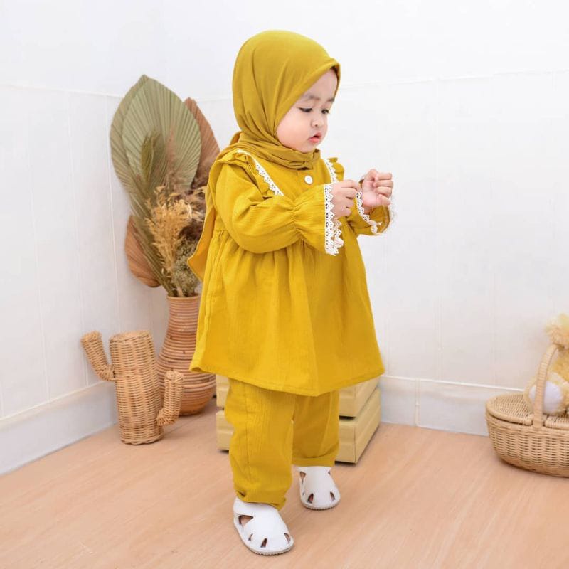 Baju Anak Perempuan / Setelan Anak Perempuan / One Set Anak Perempuan / Setelan Anak Perempuan 1 - 5 Tahun / Stelan Baju Anak Perempuan Cewek / Baju Muslim Anak Perempuan