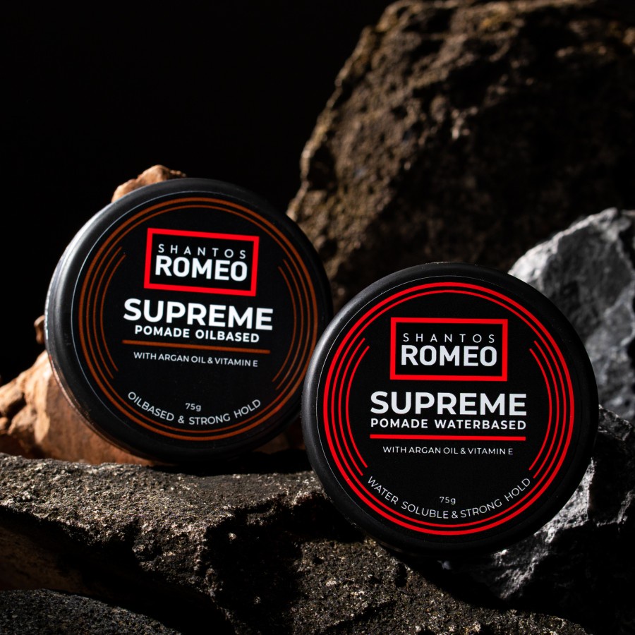 BPOM SHANTOS ROMEO SUPREME POMADE WATER BASED &amp; OIL BASED 75GR / GEL RAMBUT PRIA / SYE