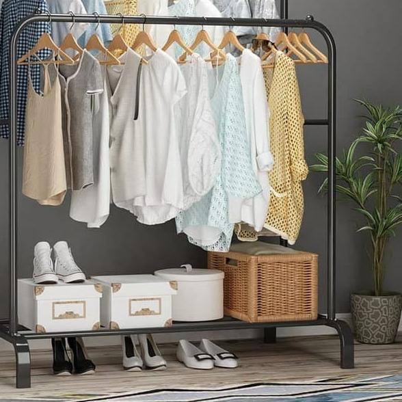 ✼ Greenland Rak Gantungan Baju Rak Standing DOUBLE Clothes Hanger Rak Pakaian Jemuran Baju HSH101 ➶