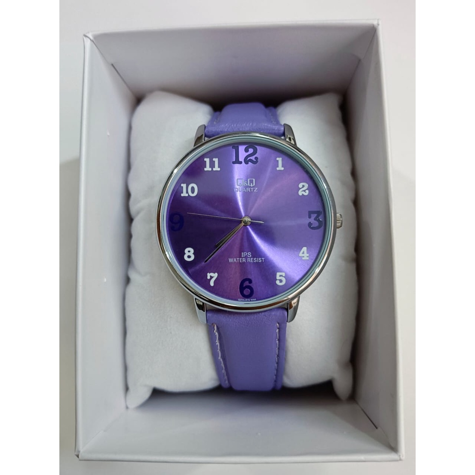 Jam Tangan Wanita Stylist Casual Kulit Leather Analog Original Q&amp;Q QnQ QQ QZ00 QA21 Series