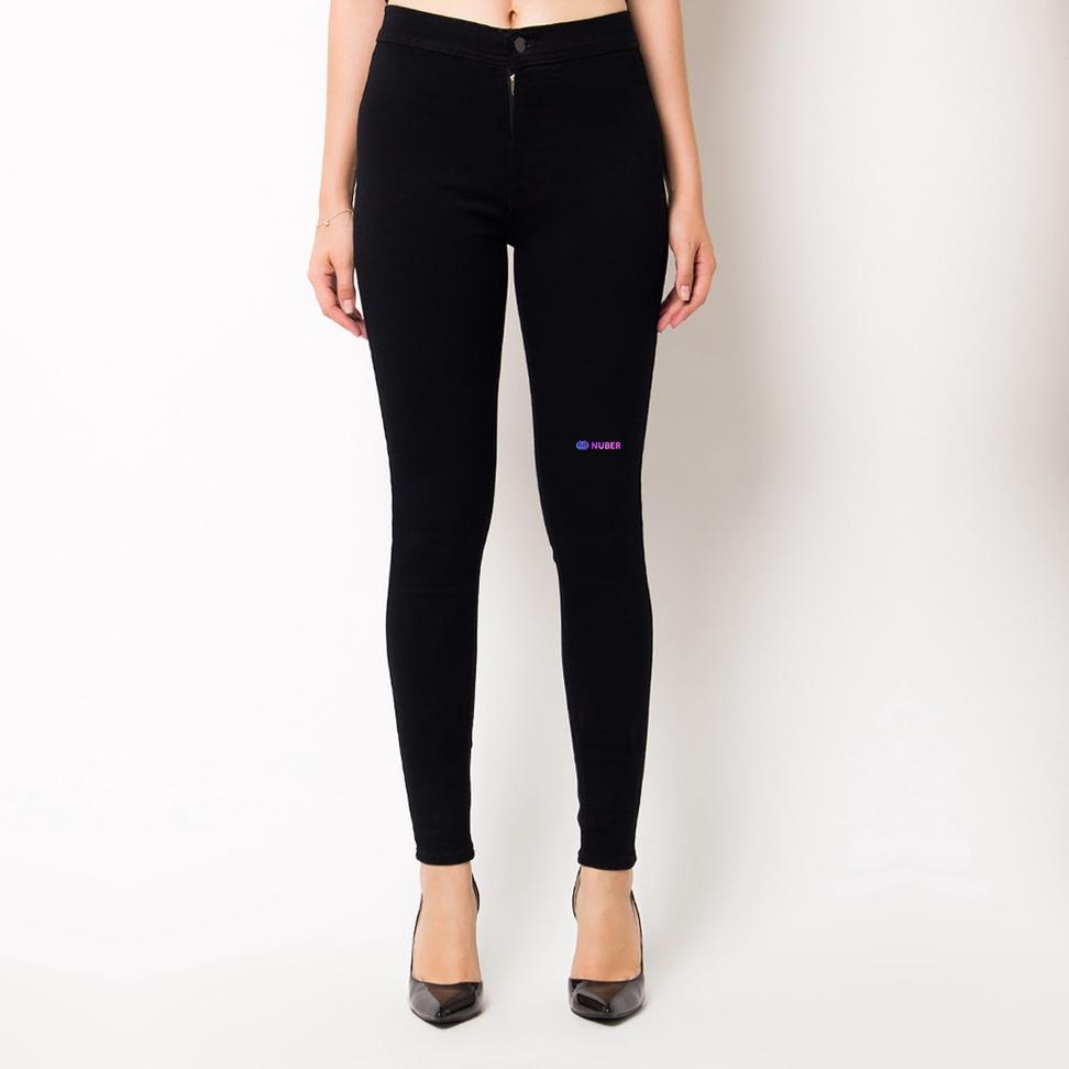 PALING LARIS NUBER Highwaist Celana Jeans Skinny PETUNIA Black