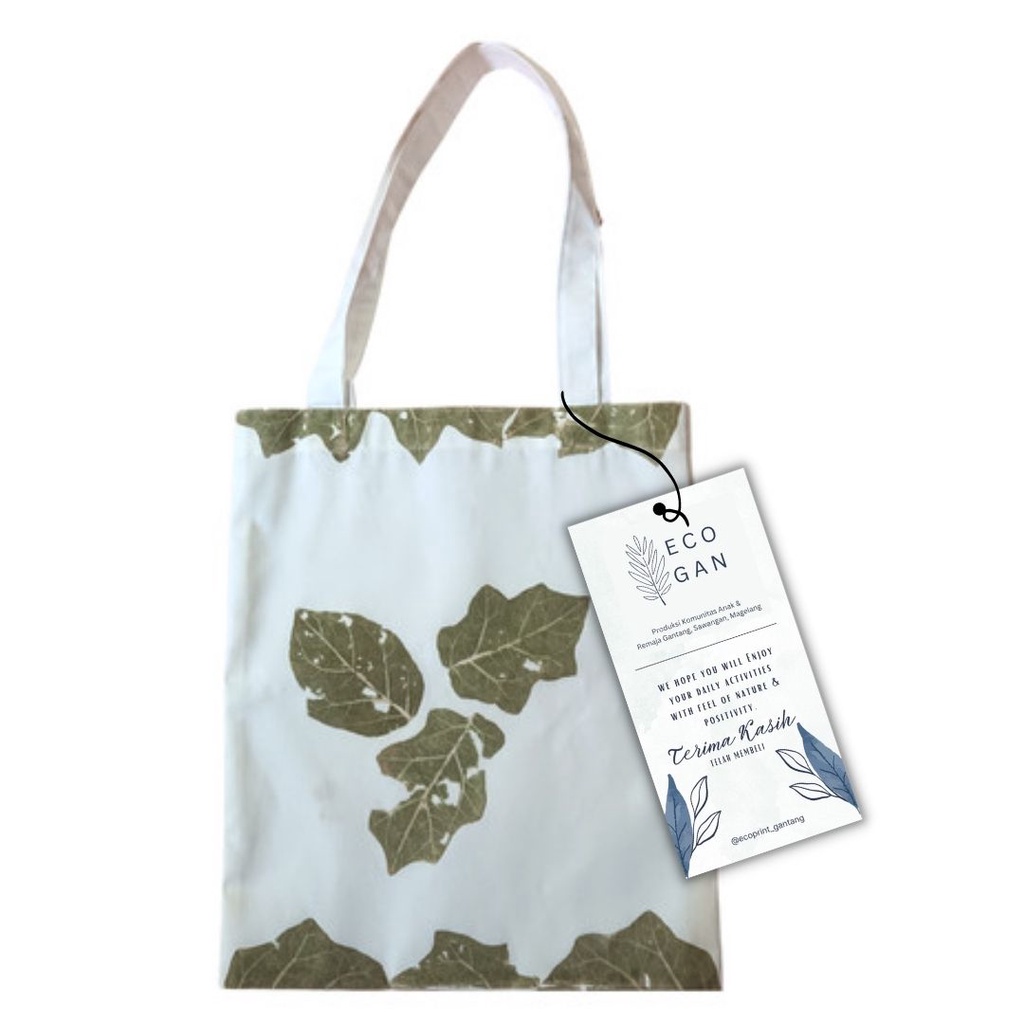 Totebag eco print, tas eco print, baju eco print, pouch eco print, kekinian