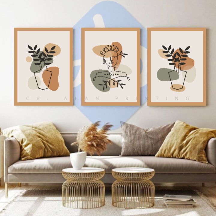 1SET3 30X40 HIASAN DINDING AESTHETIC ANTI PUDAR PLUS BINGKAI KAYU MDF KODE ABS ads