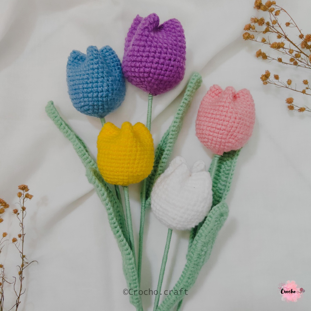 Bunga rajut tulip | tulip crochet | crochet flower | tulip rajut | bouquet flower | gift