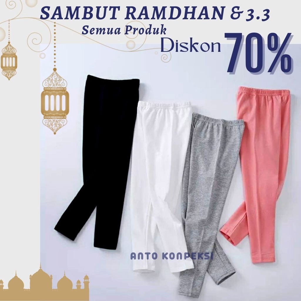 Legging Lejing Panjang Anak Perempuan pilih polos usia bayi-1-2-3-4-5-6-7-8-9-10-11-12-13 tahun / Lejing Anak Panjang