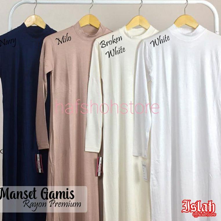 TREN TERBARU Manset Gamis Polos Kaos Lengan Panjang / Dalaman Gamis Kaos Rayon Premium / Baju Gamis 