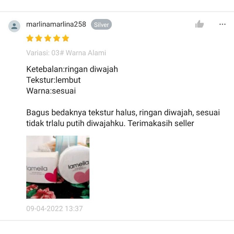 BEDAK TABUR LAMEILA | ADA CERMINNYA | OIL CONTROL