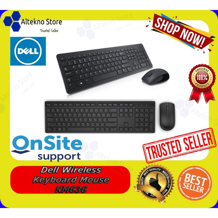 Terlaris Dell Mouse + Keyboard Wireless Km636