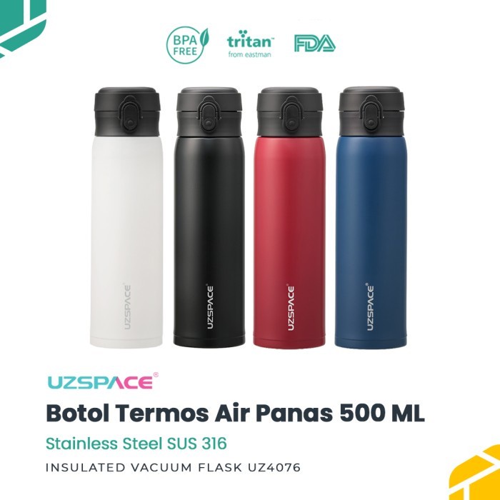 UZSPACE 4076 Botol Tumbler Thermos Air Panas Stainless Steel SUS 316 ORIGINAL