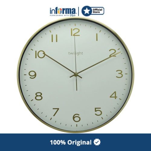 COD Informa - Jam Dinding - Jam Dinding 40 Cm Aluminium 291b - Putih/Gold