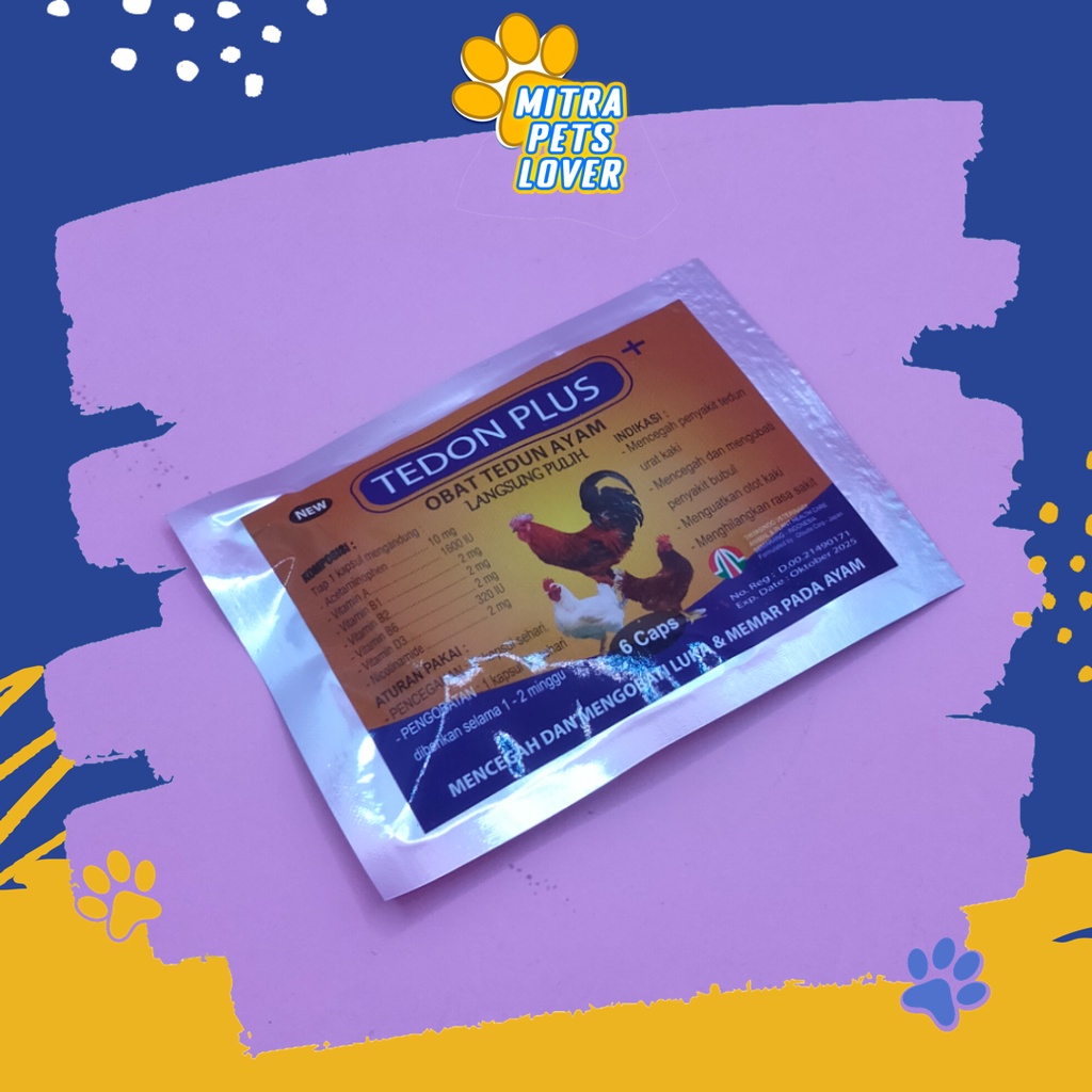 OBAT TEDUN AYAM - TEDON PLUS 10 CAPS - MENGOBATI TEDUN  URAT KAKI PENYAKIT BUBUL LUKA MEMAR MENGUATKAN OTOT KAKI MENGURANGI RASA SAKIT - ASLI MURAK KUALITAS ORIGINAL TAMASINDO VITAMIN TERNAK HEWAN BINATANG PELIHARAAN MITRAPETLOVER