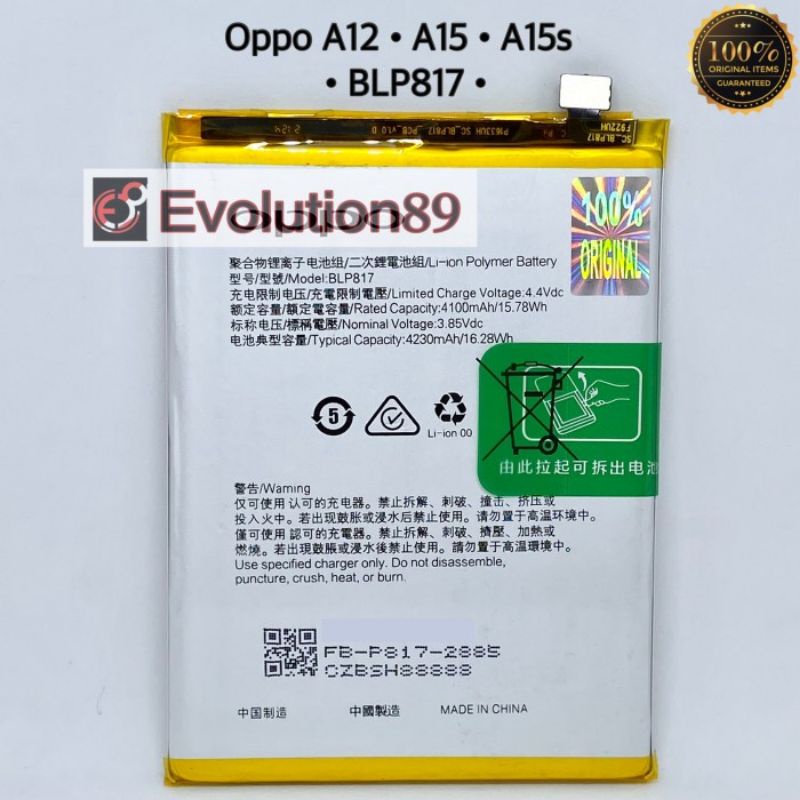 Baterai Batrei Oppo A15 Batre Oppo A15S Original Batre Oppo BLP817 Ori