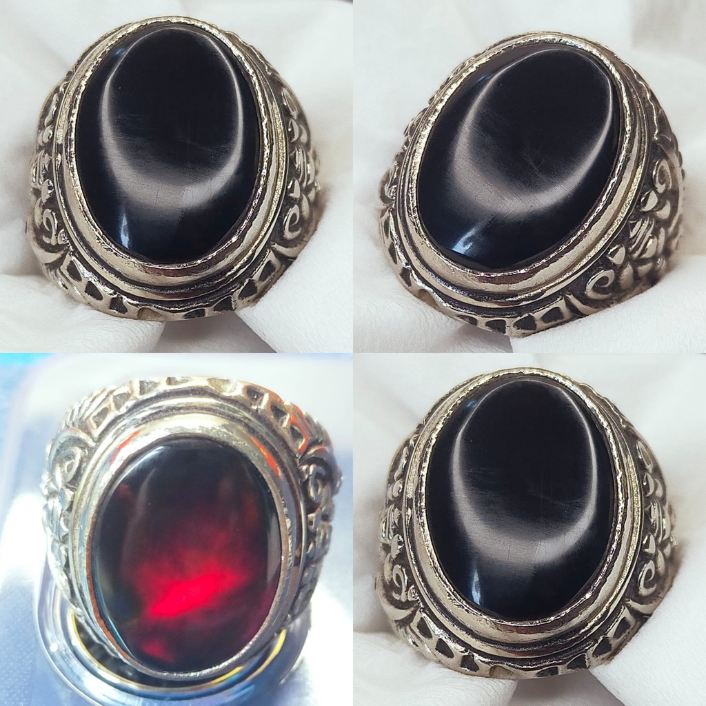 Cincin Batu Akik Natural Kecubung Api Kristal