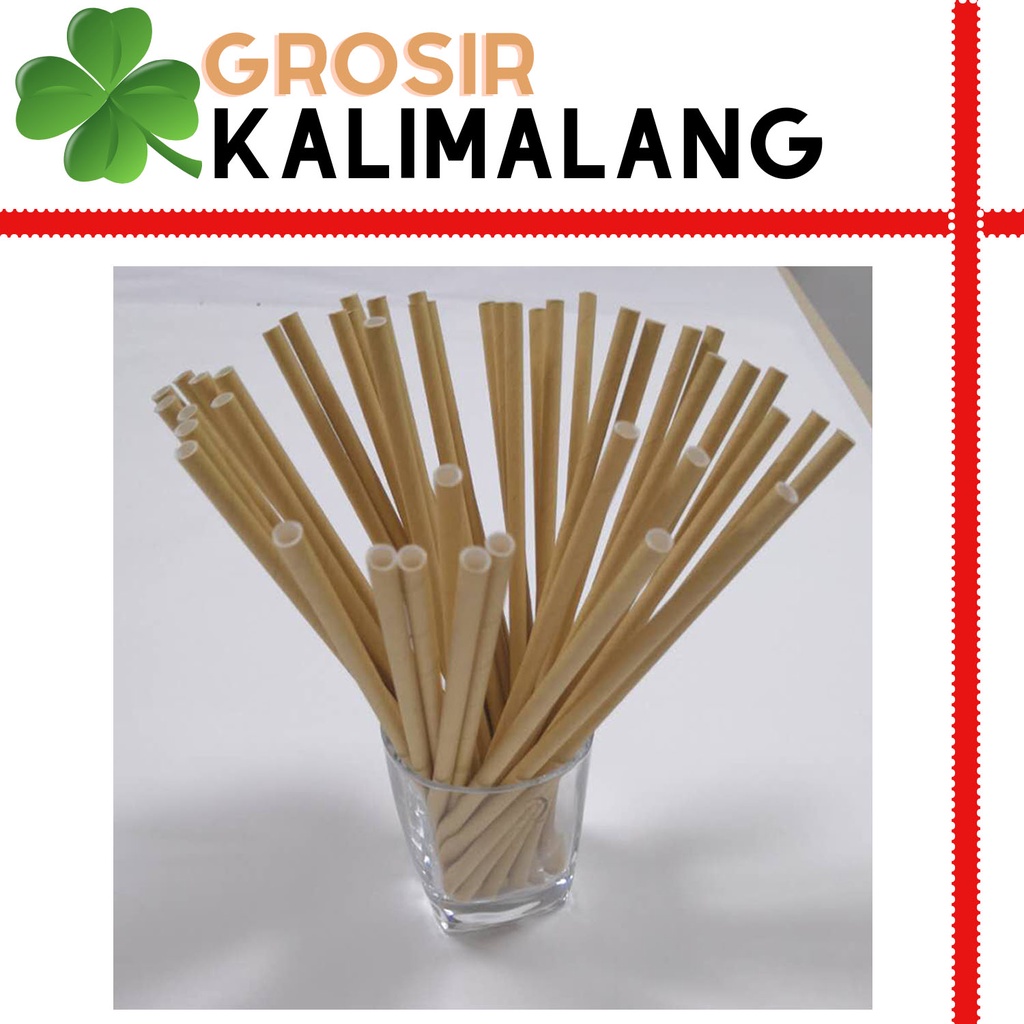 Sedotan Kertas / PAPER STRAW 6mm x 196mm isi 25pcs