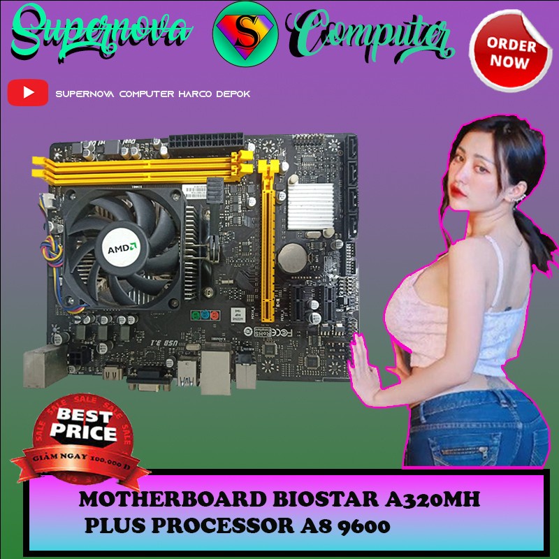 motherboard Biostar A320MH plus Processor A8 9600